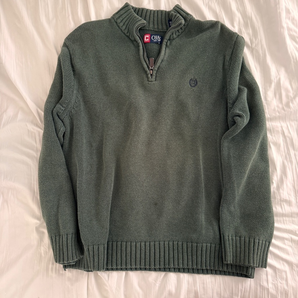 Chaps Men's Green Quarter Zip Sweater